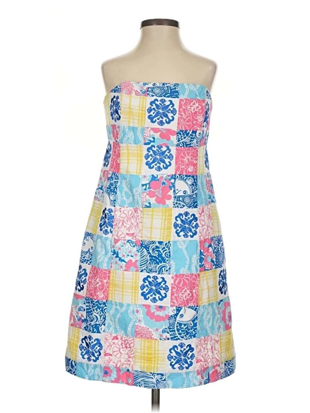 Lilly Pulitzer Patchwork Multi-Color Women's strapless dress